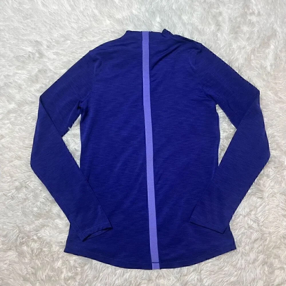 Under Armour Womans Medium Fitted Long Sleeve Coldgear Shirt Top Athletic Purple - Picture 10 of 10